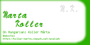 marta koller business card